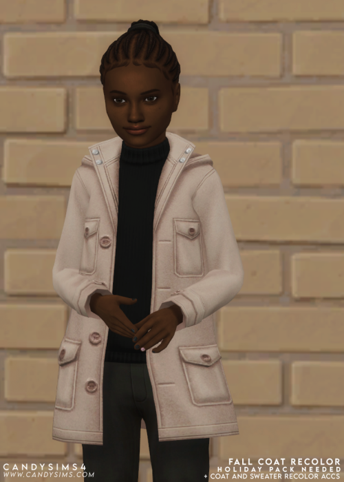 candysims4:FALL COAT RECOLOR  + RECOLOR ACCSA simple but also wonderful recolor of this cute coat th