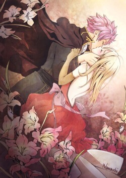 screamqueens123:  Found this piece of art and had to share it!!!! NALU!!!! I found this beauty on We Heart it and made by Nanashi  Honestly I wish I had the skills they have  You rock!! Haha