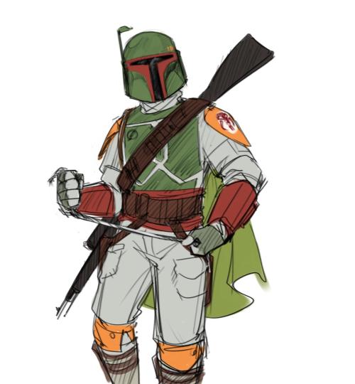 gdcee:couple of Boba doodlesi like the concept art of him from star wars 1313 so i haphazardly smush
