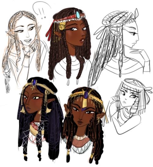 lesueurpeas:i cant stop thinking about ancient egyptian zelda ughtbh i dont know a lot about loz though so you guys can consider this whatever (i will use any excuse to draw non eurocentric princesses/queens) 