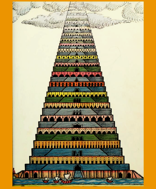babelziggurat:The Tower of Babel. Illustration by William Wiesner for a children’s book&n