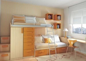 Loft bed with a cool teenager bedroom ideas