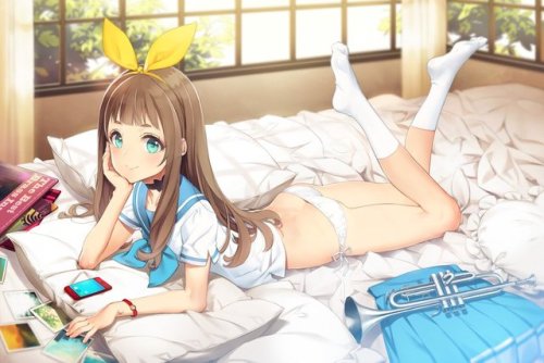 futureisfailed:大槍葦人さんのツイート: “雑に同人誌から夏っぽいイラストアップ。吉川優子でかリボン先輩はやっぱかわいいなぁ～(^q^)　#祝ユーフォ続編制作 https://t.co/z5fKIJFN6J”