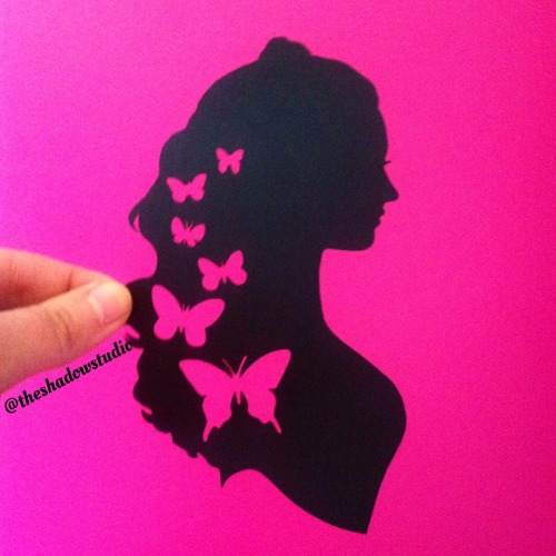 Ella hand-cut paper silhouette. I think Lily James has such a lovely profile!