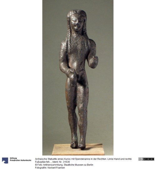 Archaic kouros figurine Samos* Middle of the 6th century BCE* bronze* 12,4 cm* Staatliche Museen zu 