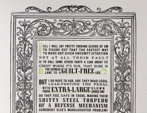 [image description: 9 photos of an 8x11 inch letterpress printed broadside with an illustrated borde