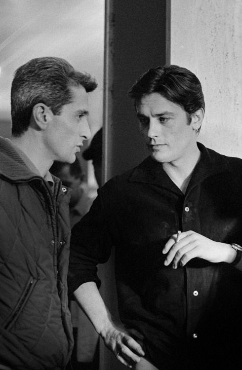 Alain Delon à Les Chalets du Mont d'Arbois avec Marcel Amont dans Megève, France