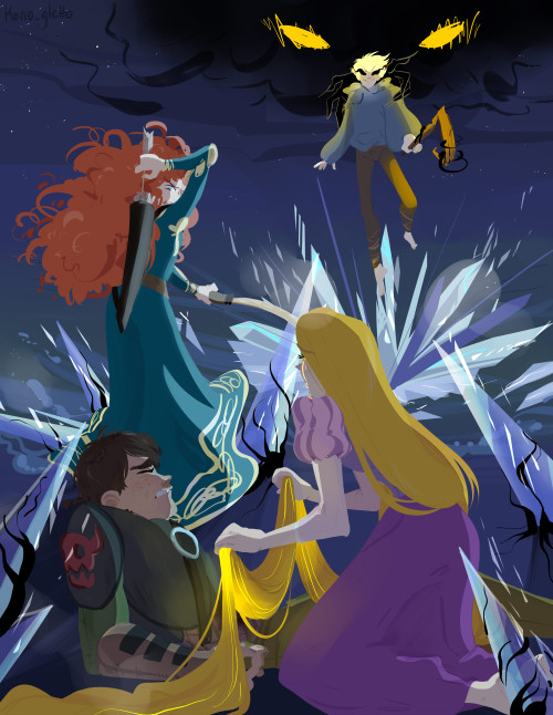 arthurstrangerguy: Dark!Jack AU-Stay here! I’ll save you!-Merida! Don’t hurt him, promise me! oof