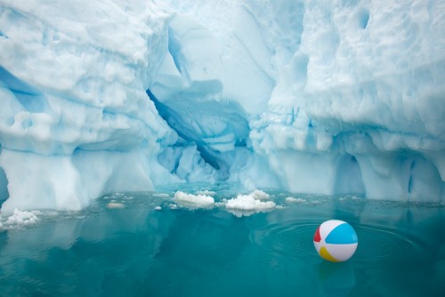 Gray Malin&rsquo;s photoseries brings kitschy accoutrement of summer pool parties to Antarctica.