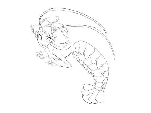 Lobster merm I drew for mermay! 