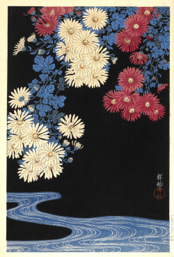 dayintonight:  Chrysanthemums and StreamOhara Koson (Japanese, 1877-1945)c. 1920