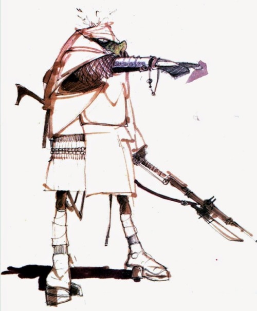 Concept art for Jabba’s guards by Nilo Rodis-Jamero. Return of the Jedi (1983).