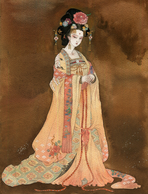 Traditional Chinese fashion. 霓裳 by illustrator KUZI