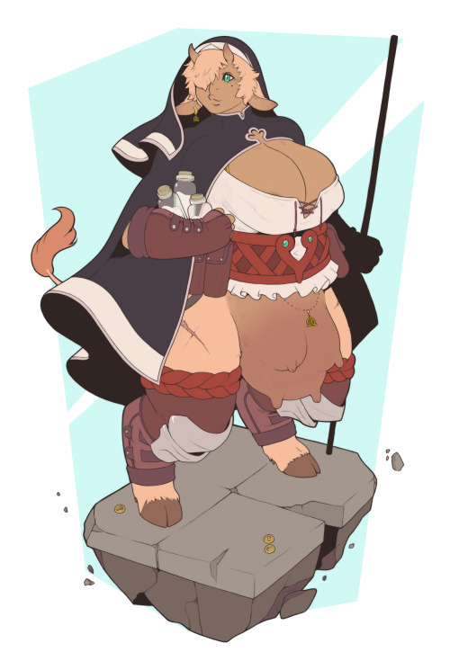 red-valentine:  I finished tidying up my cow-minotaur cleric Lait for my D&D game. Other little items to note: -She was a minotaur owned and used to guard a dungeon of a villanous group. But when her captors found that she was a pacifist and refused
