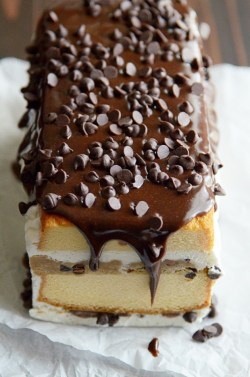 sweetoothgirl:    Nutella Cookie Dough Ice Cream Cake  