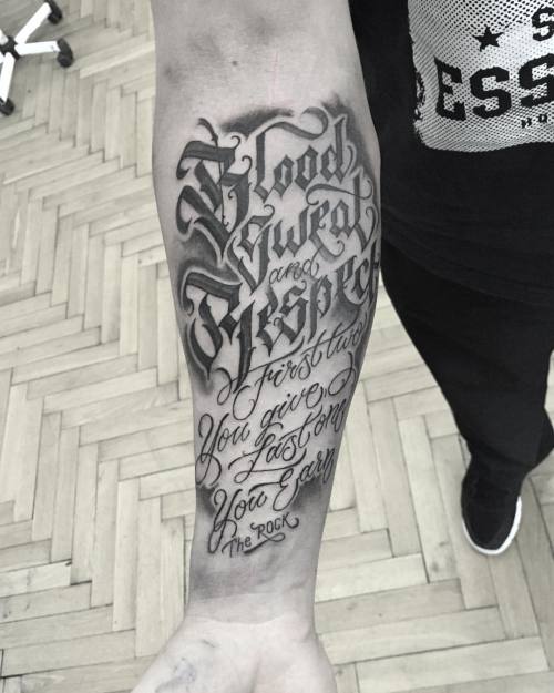 Blood sweat and respect. #wlk #calligraphy #lettering #letteringcartel #lettringtattoo #krakow #kato