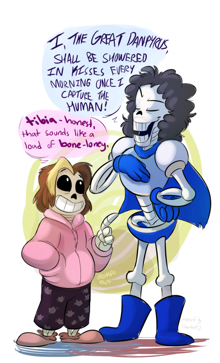 (Inspired by floopdoof’s own Sans-Dan and Papyrus-Arin, I wanted to give it my own shot; but reverse