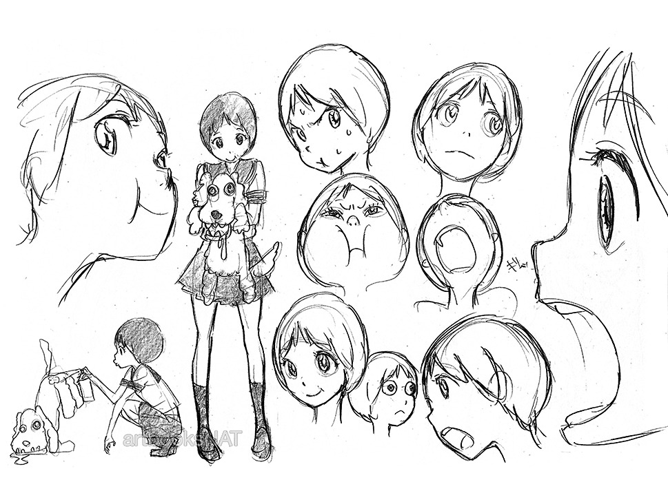 artbooksnat:  Early designs of Mako Mankanshoku (満艦飾マコ) from Kill la Kill