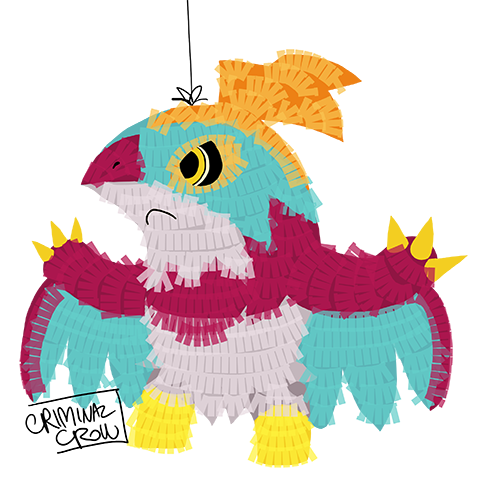 criminalcrow:  Hawlucha piñata! Style experiment, still looking for the best brush