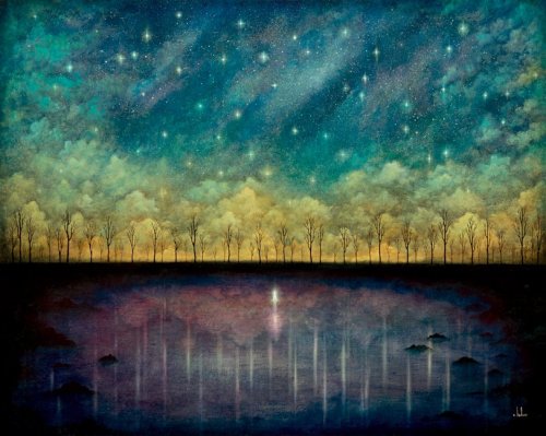 idionkisson:lilithsplace:‘Celestial Requiem For A Fallen Light’, 2016 - Andy Kehoe (b. 1978)oil &