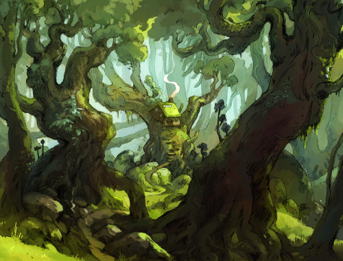 erysium:Forgot to share these here - some environment illos I made for Humblewood’s kickstarter D&am