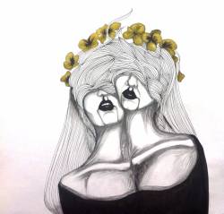 Darksilenceinsuburbia:  Siamese. Gold Ink, Black Ink, Pencil. A3. Julia Mai Linnéa