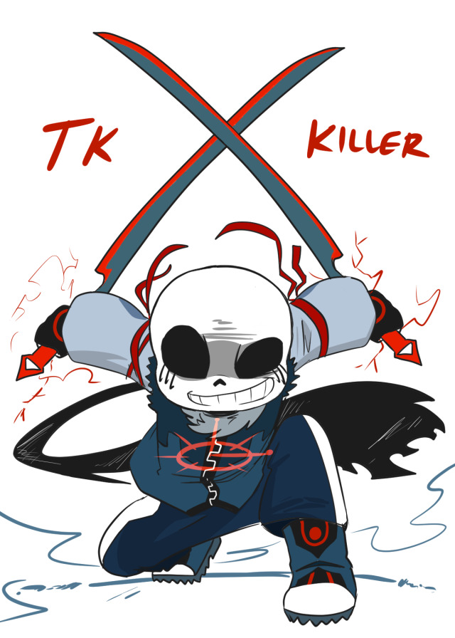 Someone asked for killer sans! I hope they like it.oh and! If you want a  sans or papyrus or any undertale AU character drawn I'll do it! :  r/Undertale