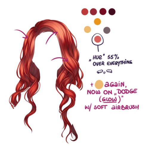 A Little Step-by-step For Lenes Hair. I Forgot To Save The First Version Of Lineart, So Theres A Little