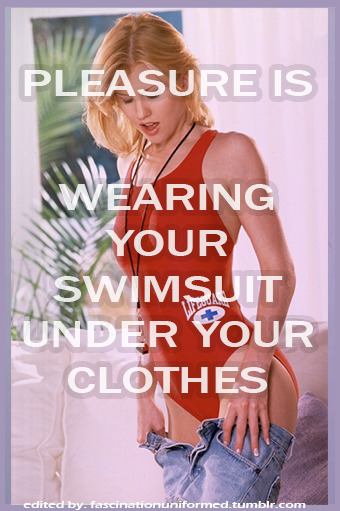 fascinationuniformed:“A swimslave is always dressed like a swimslave”Do consider support