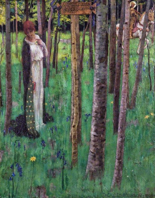 Frederick Cayley Robinson (1862-1927), ‘In a Wood So Green’, 1893