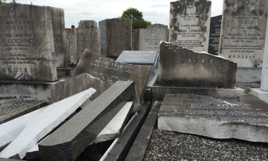 Headstones smashed in 'sickening antisemitic act' at Jewish cemetery