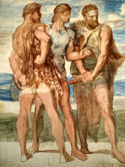 mrdirtybear:‘Study for a fresco of Coriolanus at Borwood House’ painted in 1858-60 by George Frederick Watts (1817-1904).
