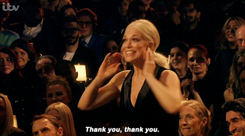 welton-lasso: Adele asking the audience to give Hannah Waddingham a round of applause at ‘AN E