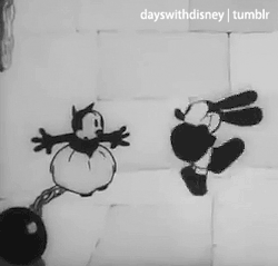 dayswithdisney:  Oswald and Ortensia kiss &ldquo;Oh, What a Knight!&rdquo; (1928), Oswald the Lucky Rabbit 