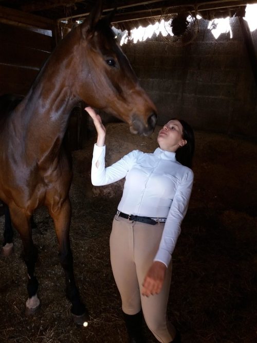 Bullet (horse) time: girl dodging but loving her horse