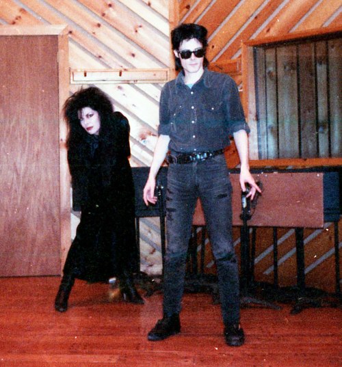 post-punker:Andrew Eldritch and Patricia Morrison, from The Sisters Of Mercy, at The Power Station, 