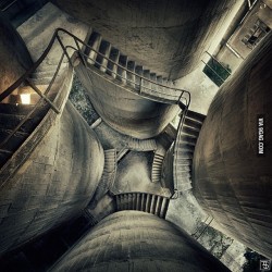 steepstep:  9gag:  Staircase in an old factory in Italy  m c escher-esque … 