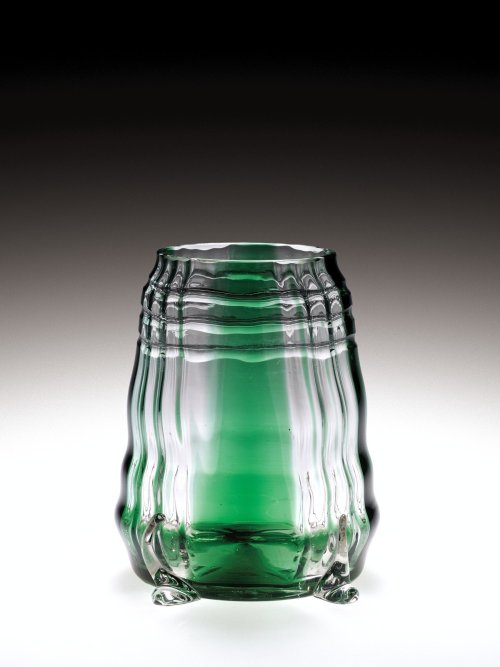 Koloman Moser, vase with green stripes, early 20th century. Made by Meyr’s Neffe Glassworks, Bohemia