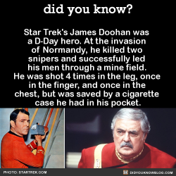 Did-You-Kno:  Did-You-Kno:  Doohan Served With The Canadian Army, And Lost The Middle