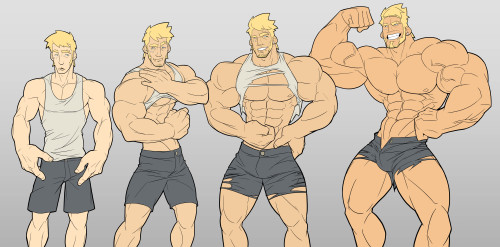 Porn Pics silverjow:  Commission - Muscle Growth Sequence 