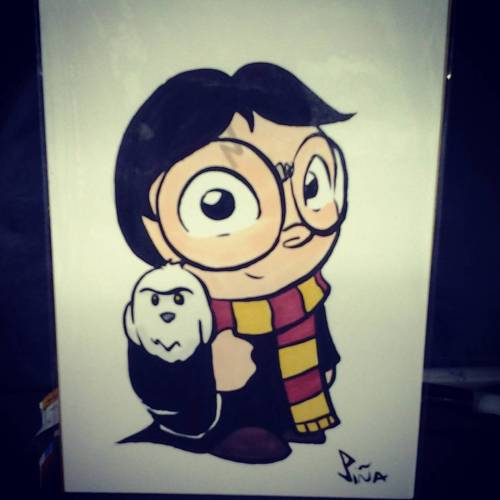 #chibi #harrypotter and #hedwig for sale at my booth AV387 here at #denvercomiccon ! #denver #hogwar