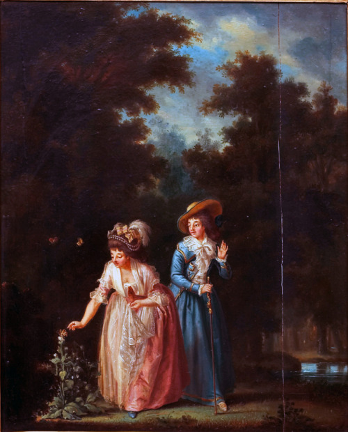  Two women trying to catch a butterfly on a flower by Pehr Hillestrom, c. 1787.