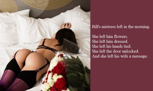 Mistress revenge.Left drugged, bound and dressed in lingerie for his wife