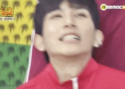 kebeans:  kiseop overcoming the aftermath of the spicy pepper (─▽─) 