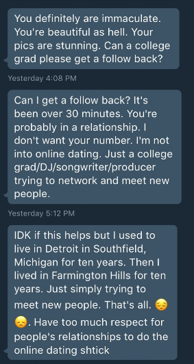 elaxisfae: black-to-the-bones:   Dead ass scary. Society taught men to behave like this. We need to do something.  Plus did anyone peep how these messages were only sent within a 1.5 hour time frame? Like in less than two hours dude had a whole nervous