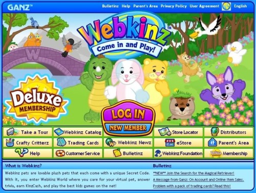 Webkinz website (Launched April 29, 2005)