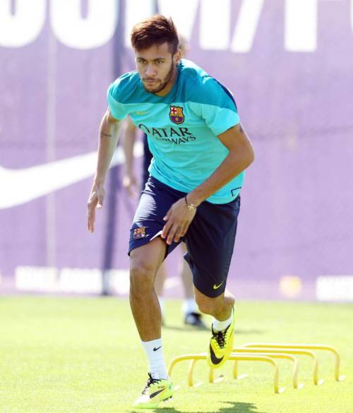 fzneymar:  15/05/2014 Training Session - Neymar is back 💪   Photo by MIGUEL RUIZ - FCB