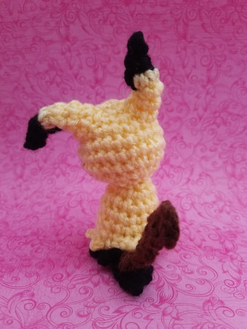 dailypokemoncrochet: #778 MimikyuLook at its little squiggly eyes!! I really like how Mimikyu turned