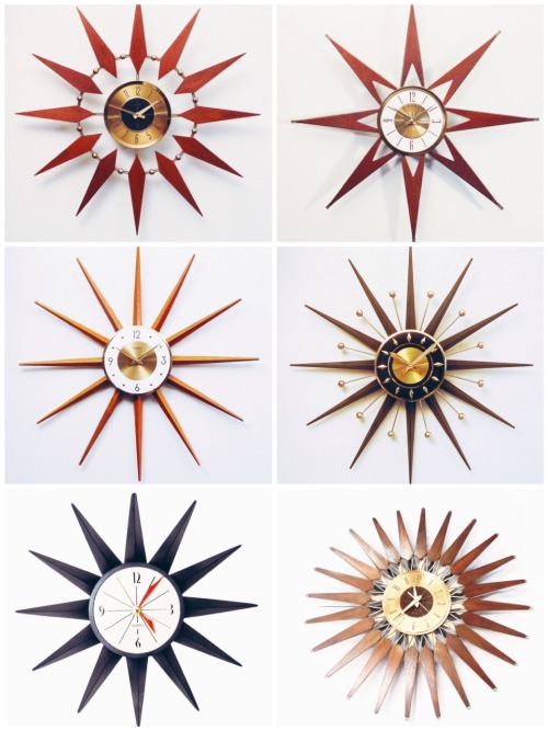 atomic-chronoscaph:1960s-1970s Starburst Clocks