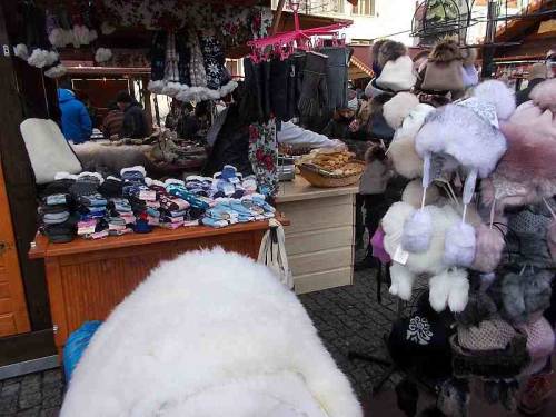 Some products offered for sale during Christmas market 2021 in the city Wroclaw in Poland.